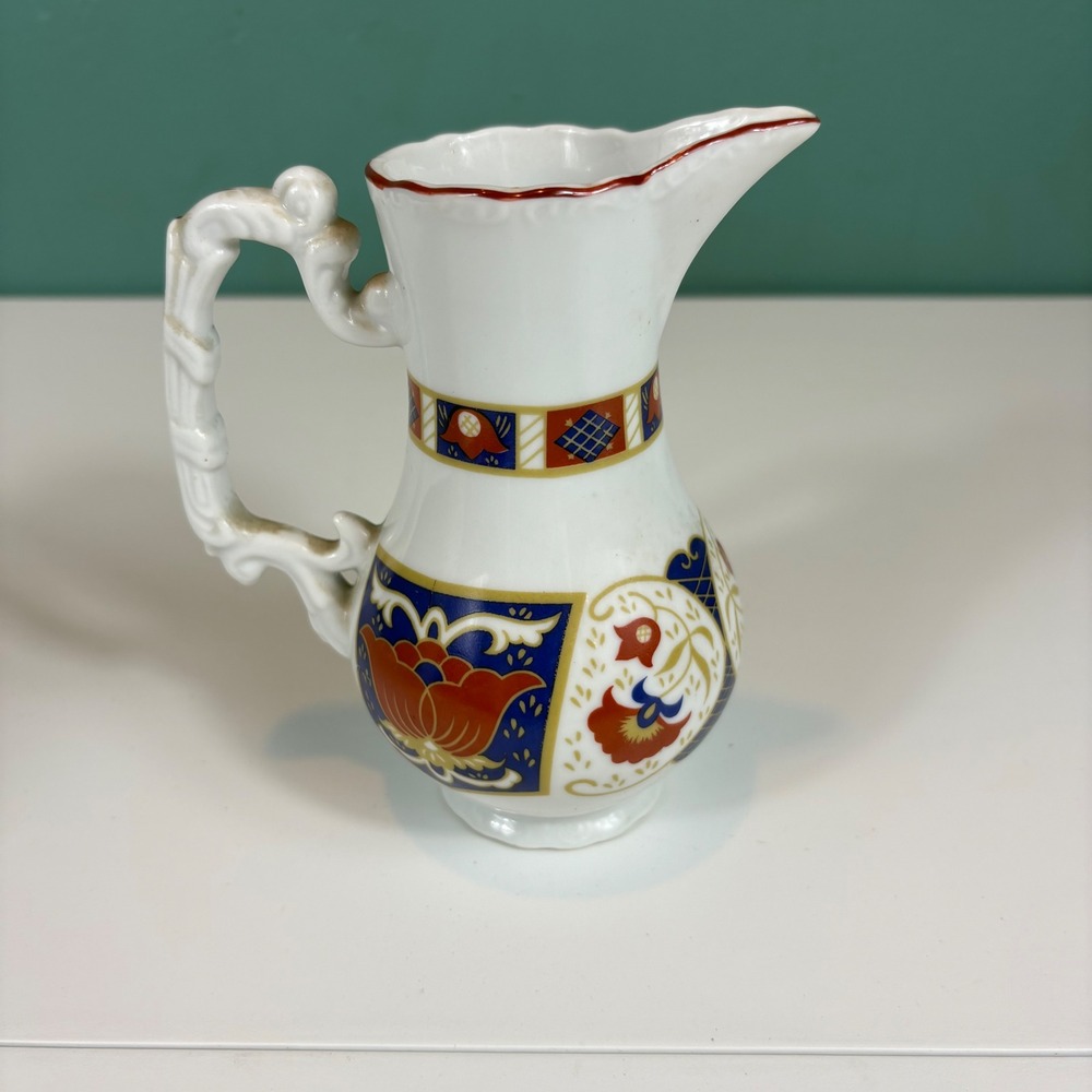 Vintage Seymour Mann Japan Fine China Creamer Red Blue Gold Floral